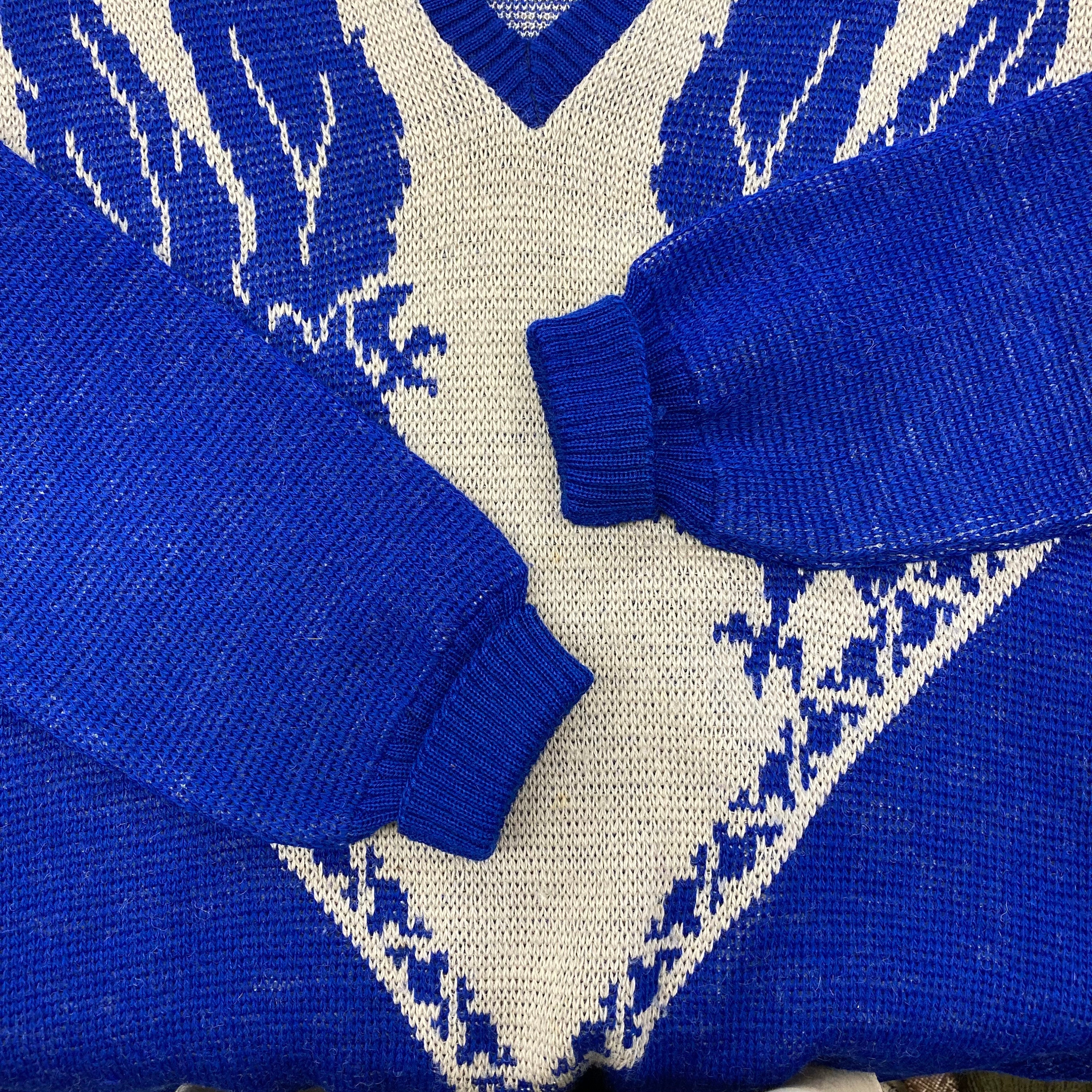 Vintage 1940's “jantzen” Eagle Hawk Wool V-neck Rockabilly