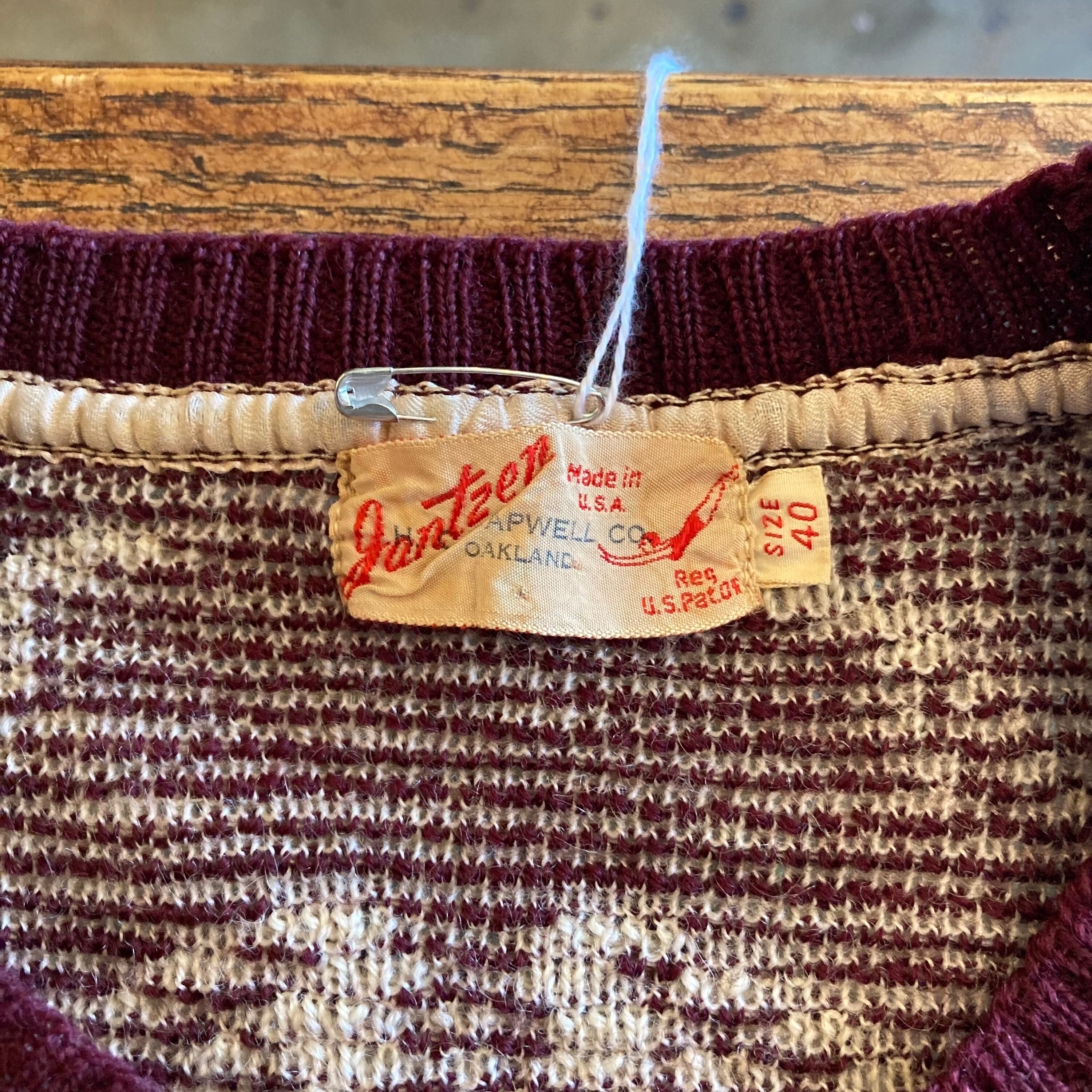 Vintage 1940's “jantzen” Wings Feather Design Wool Rockabilly