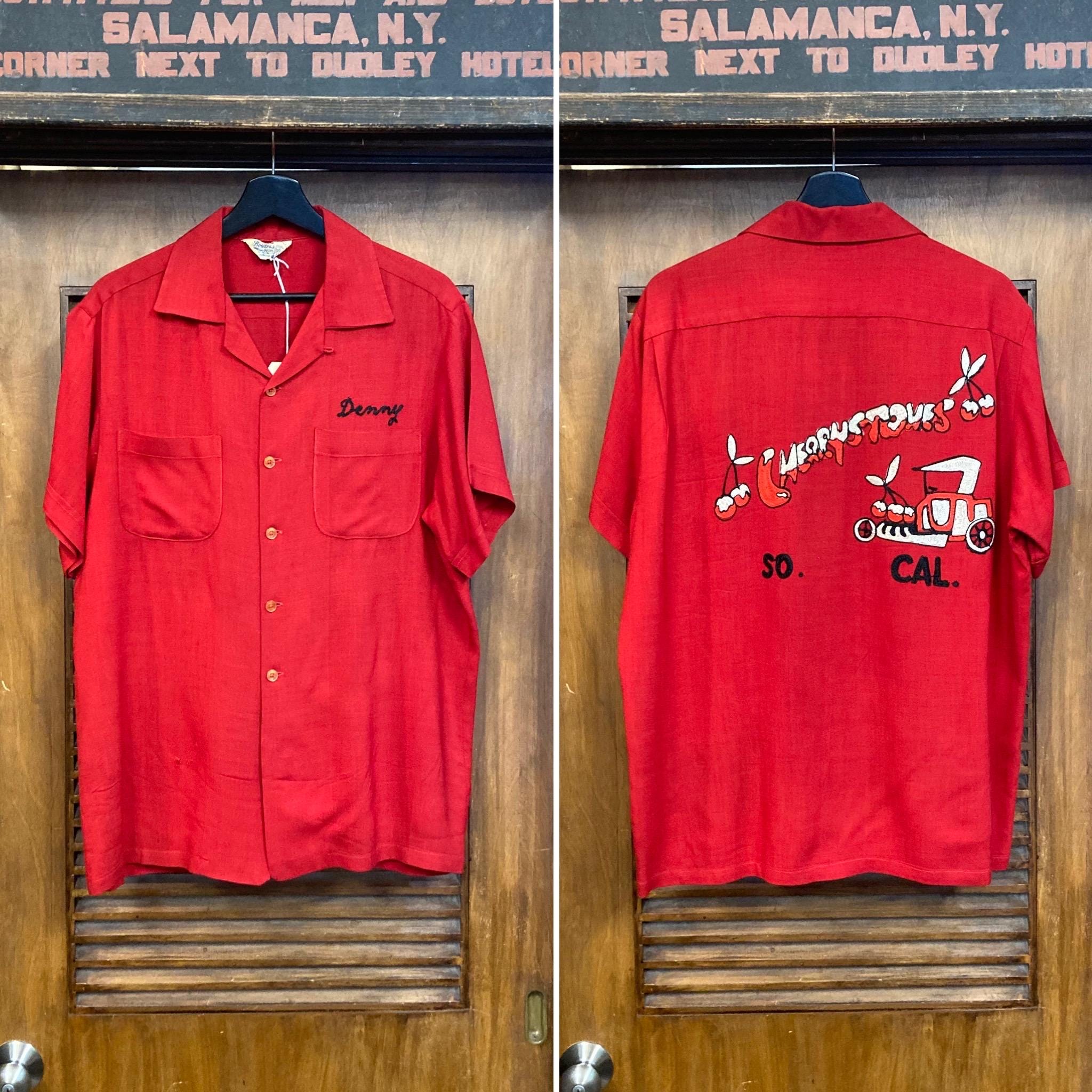 50s 60s ボウリングシャツ カークラブ ホットロッド ビンテージ 1950s car club shirt - Etsy 日本