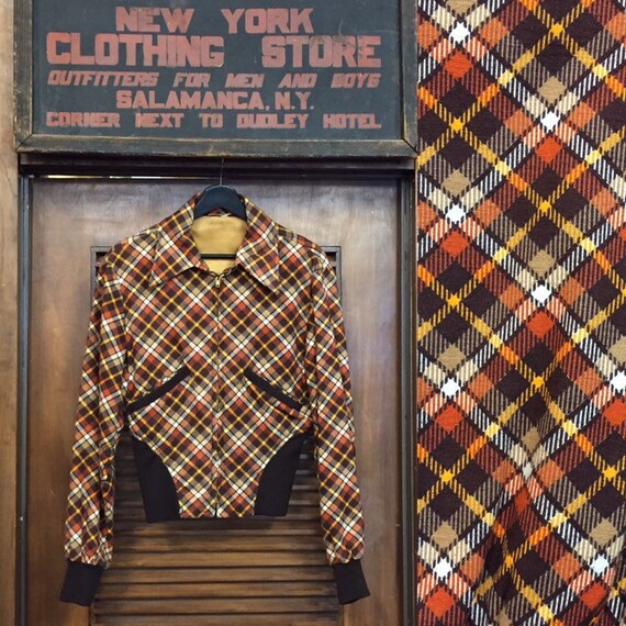 Vintage 1960’s Cotton Plaid Bomber, Vintage Plaid,