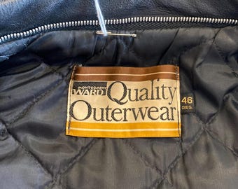 Vintage 1960's Size XL “montgomery Ward” Motorcycle MC Leather