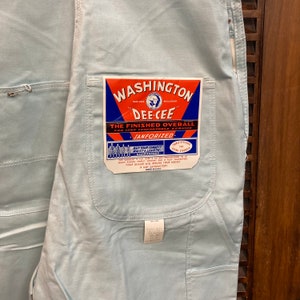 Vintage 1960s Deadstock Dee Cee Sky Blue Mod Cotton Denim Jeans Overalls, W30 L36, Never Worn, 60s Vintage Clothing image 7