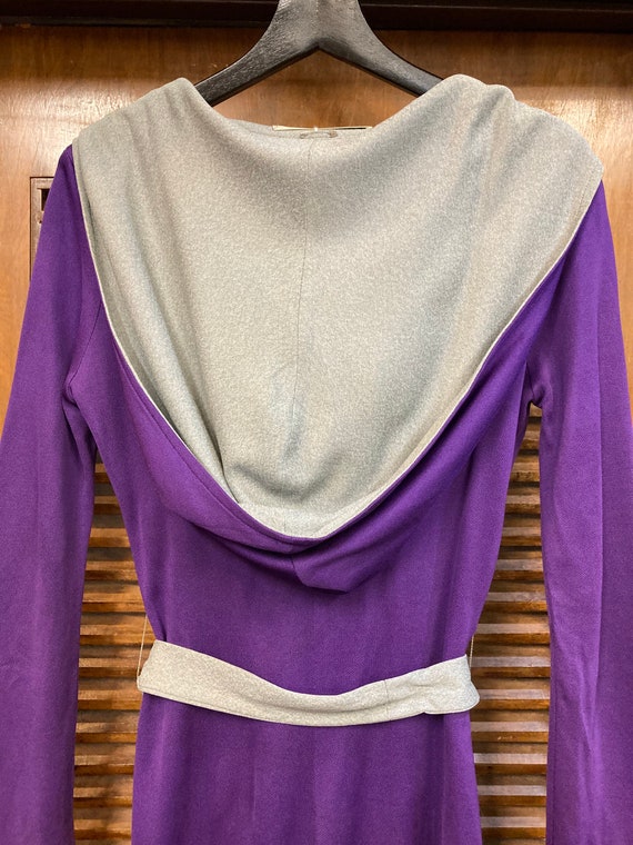 Vintage 1970’s Purple Grey Hooded Jumpsuit, Vinta… - image 9