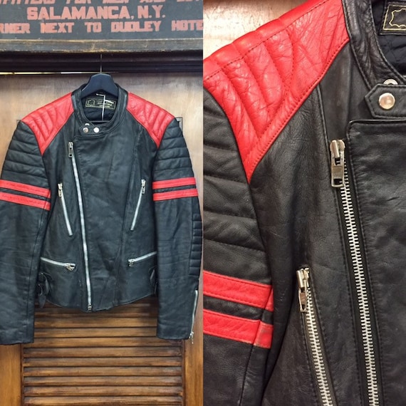 Vintage 1980’s Motorcycle Racing Leather Jacket, V