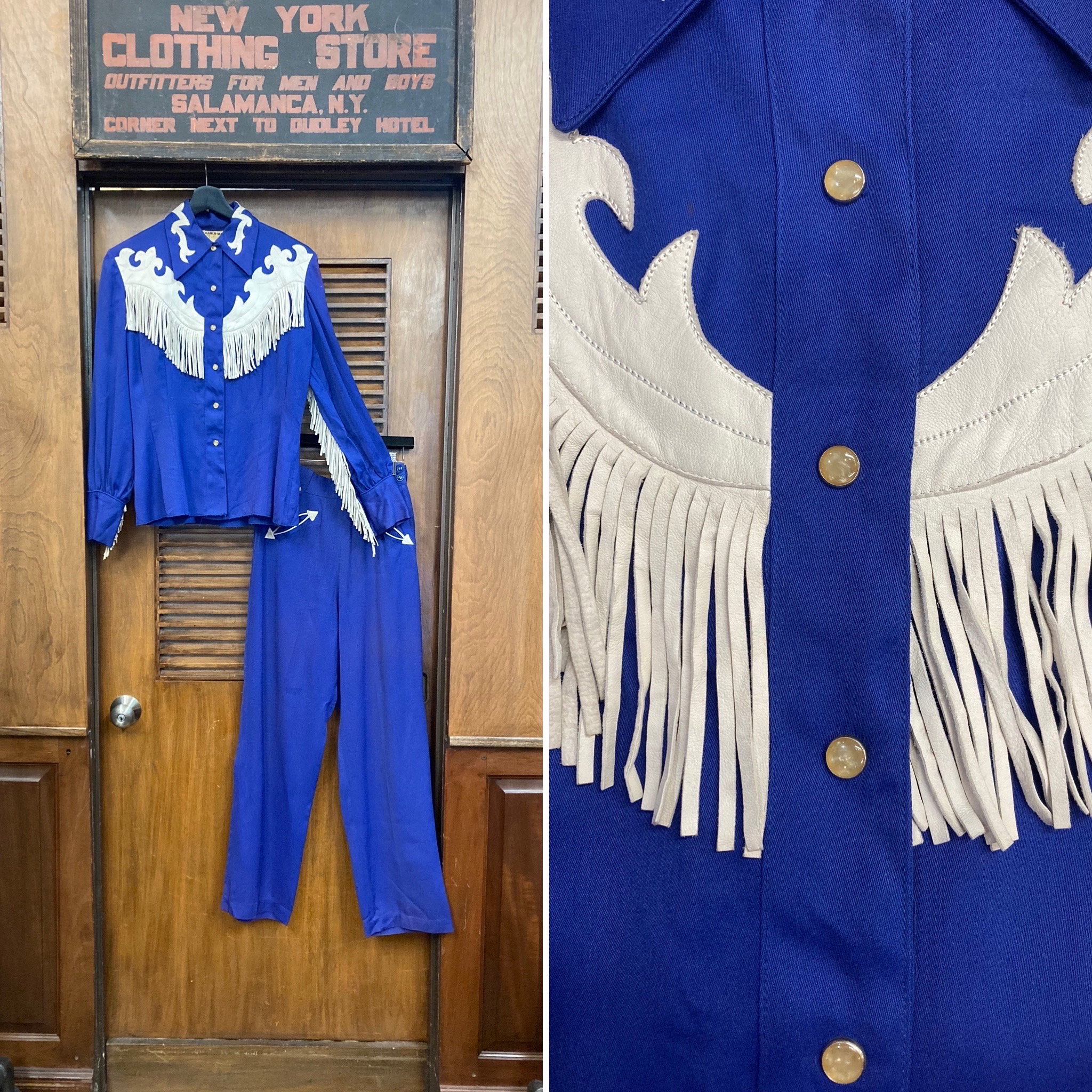 Vintage 1940's Ranch-maid Western Cowboy Fringe Gabardine