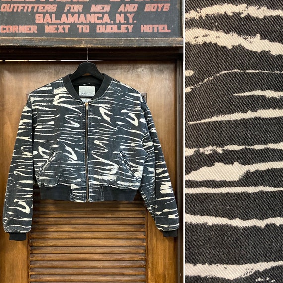 Vintage 1980’s “Guess” Label Zebra Cropped Bomber