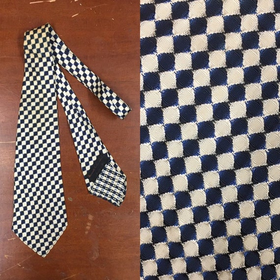 Vintage 1930’s, Checker Design Swing Tie, Geometri