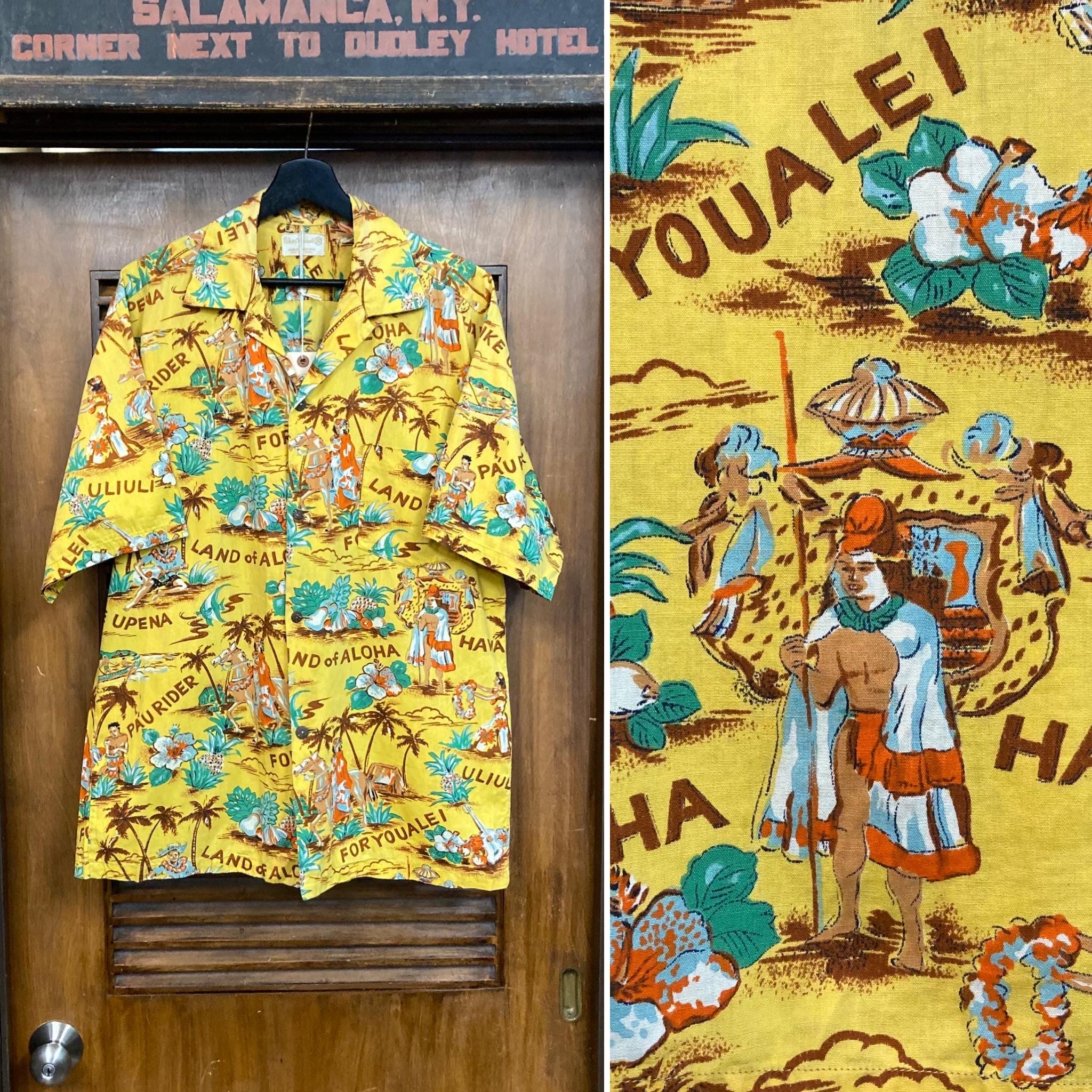 Vintage 1950's “land of Aloha” Cartoon Tropical Loop Collar