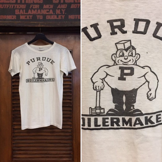 Vintage 1950’s Purdue Boilermakers Tee, University