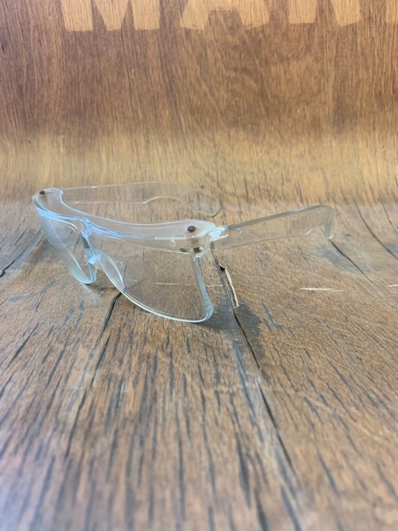 Vintage 1960's Clear Acrylic Mod Glasses, Vintage 