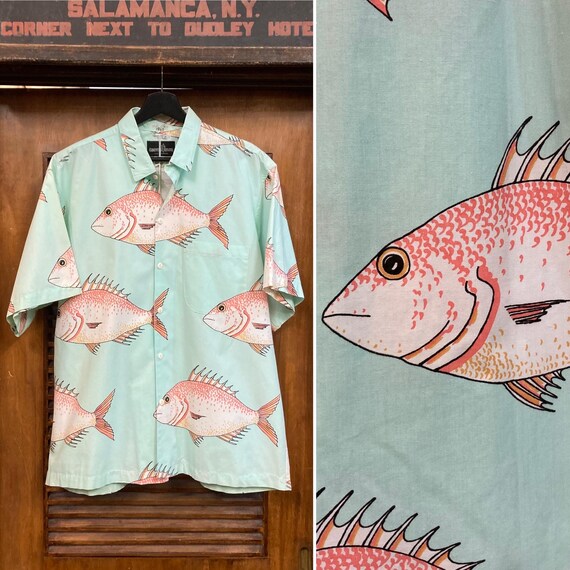 Vintage 1980's cactus Club Fish Tiki Cotton Hawaiian Shirt, New Wave,  1980's Shirt - Etsy Israel