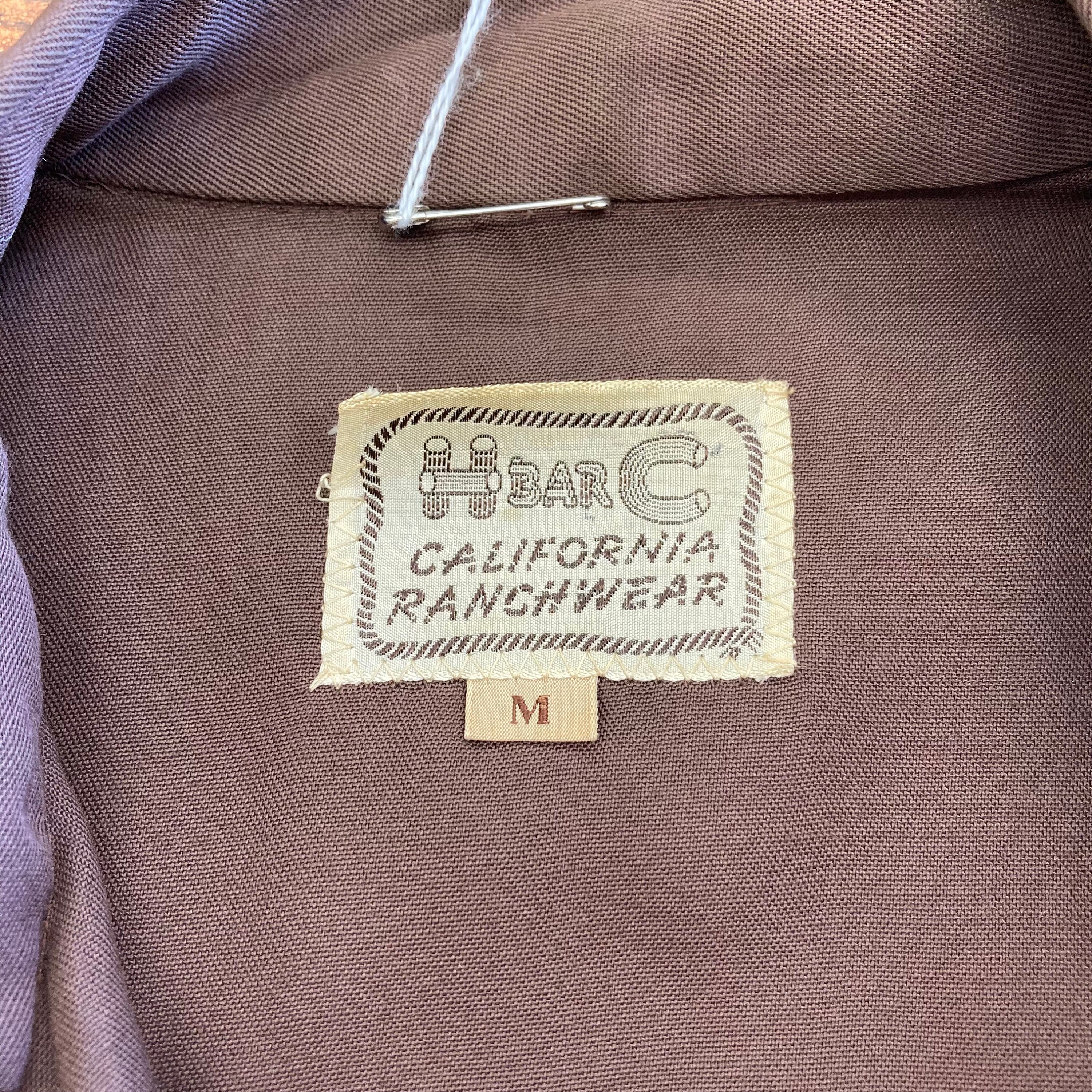 Vintage 1950's “H Bar C” Two-tone Saddle Detail Rayon