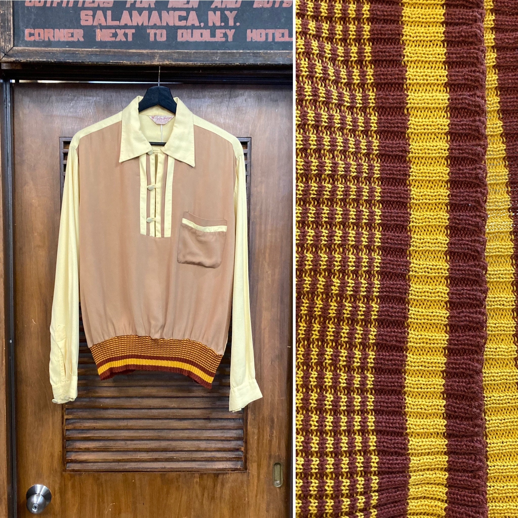 Vintage 1950's Two-tone Rayon Gabardine Gaucho Pullover Vintage 1950's Two-tone Rayon Gabardine Gaucho Pullover