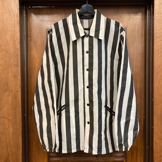 Vintage 1960’s Size XL Referee Stripe Windbreaker… - image 3