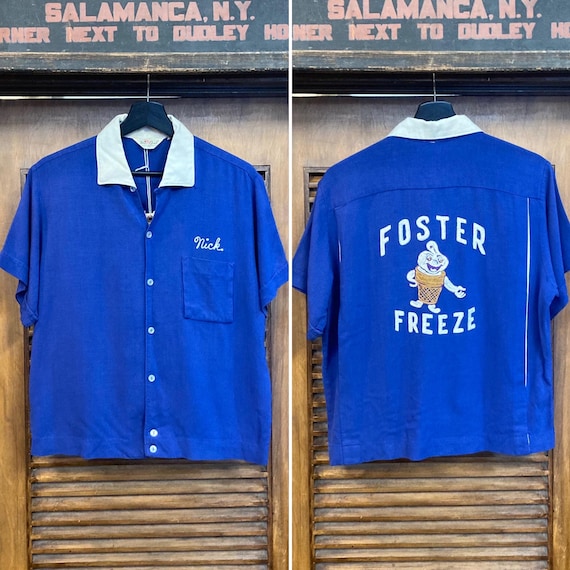 Vintage 1950's Original “foster Freeze” Rayon Embroidered Bowling