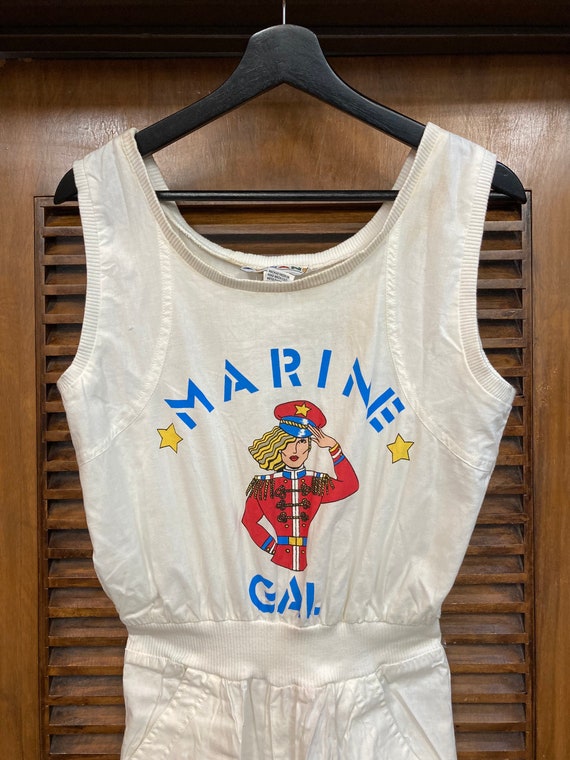 Vintage 1980’s “Marine Gal” New Wave Cotton Jumps… - image 3