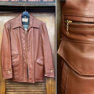 Vintage 1940’s “Hercules” Label Workwear Style Leather Jacket, 40’s Leather Jacket, 40’s Workwear, 40’s Jacket, Vintage Clothing