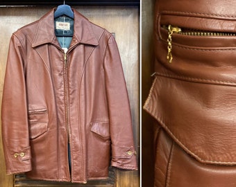 Vintage 1940’s “Hercules” Label Workwear Style Leather Jacket, 40’s Leather Jacket, 40’s Workwear, 40’s Jacket, Vintage Clothing