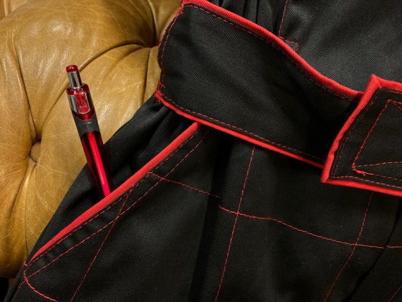 Vintage 1980’s Black and Red Windowpane Jumpsuit,… - image 7