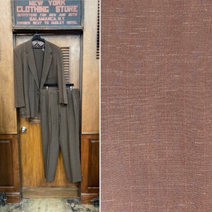 Vintage 1950’s Size L Atomic Fleck Rayon Rockabilly Suit, Jacket, Sportcoat, Blazer, Pleated Pants, Rockabilly Suit, 1950 Suit, Fleck, Large