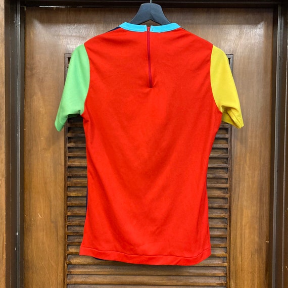 Vintage 1960’s Mod Color Block Knit Top Glam Shir… - image 4