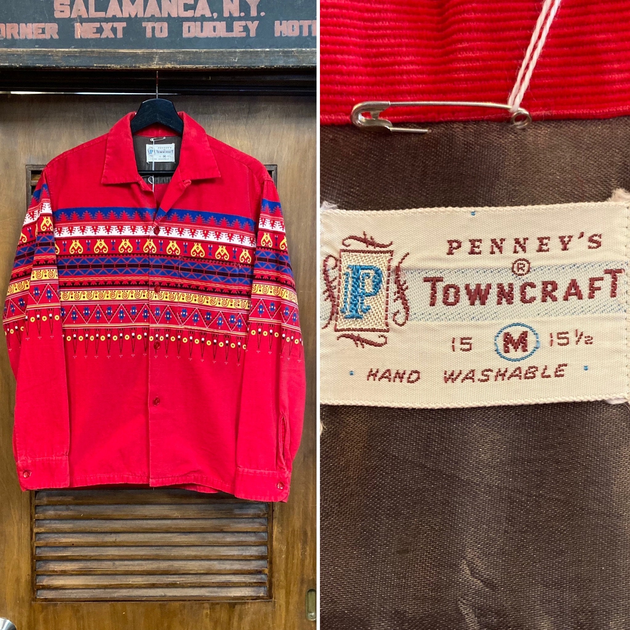 Vintage 1950s penneys Towncraft Atomic Pattern Corduroy - Etsy