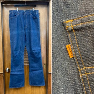 Vintage 1970’s w38 Levi’s 646 Orange Tag Denim Flare Bellbottom Jeans, Vintage Levi’s, Tall, 70’s Vintage Clothing