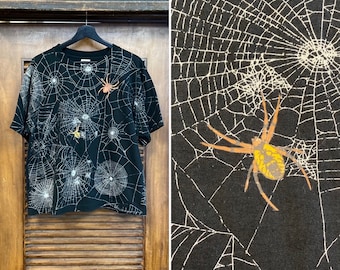 Vintage 1990's Spider X Spiderweb Goth Punk AOP Cotton T