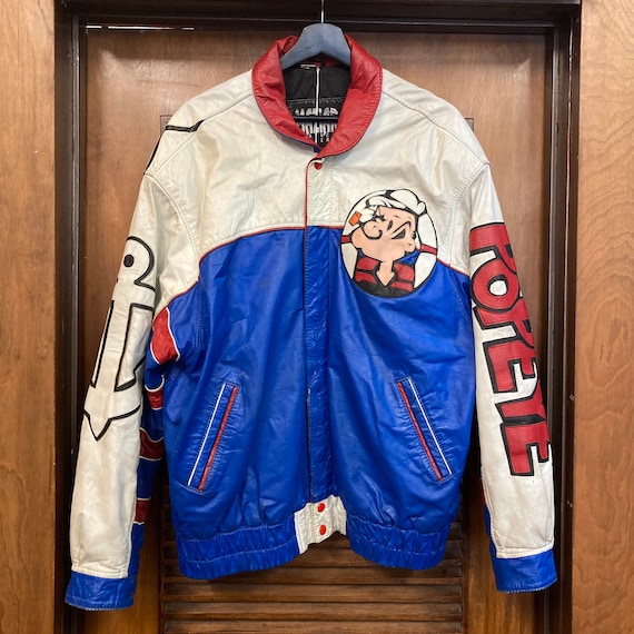 Vintage 1980's Popeye Design Hip Hop “maziar” Leather Jacket Vintage 1980's Popeye Design Hip Hop “maziar” Leather Jacket