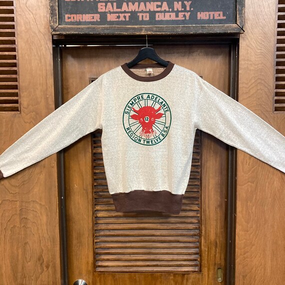 Vintage 1950's Two-tone Boy Scouts BSA Cotton Knit Camp