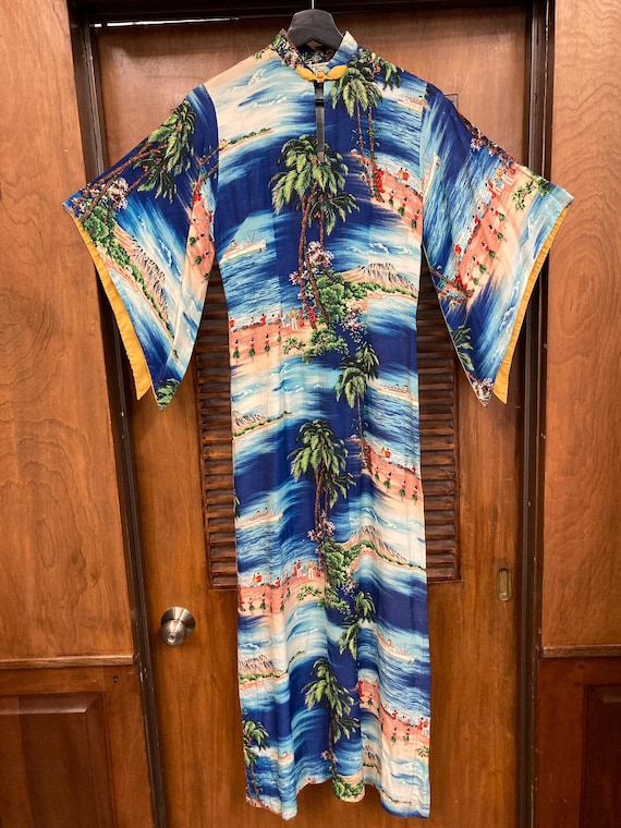Vintage 1950’s Iolani Tropical Island Crepe Pake … - image 2