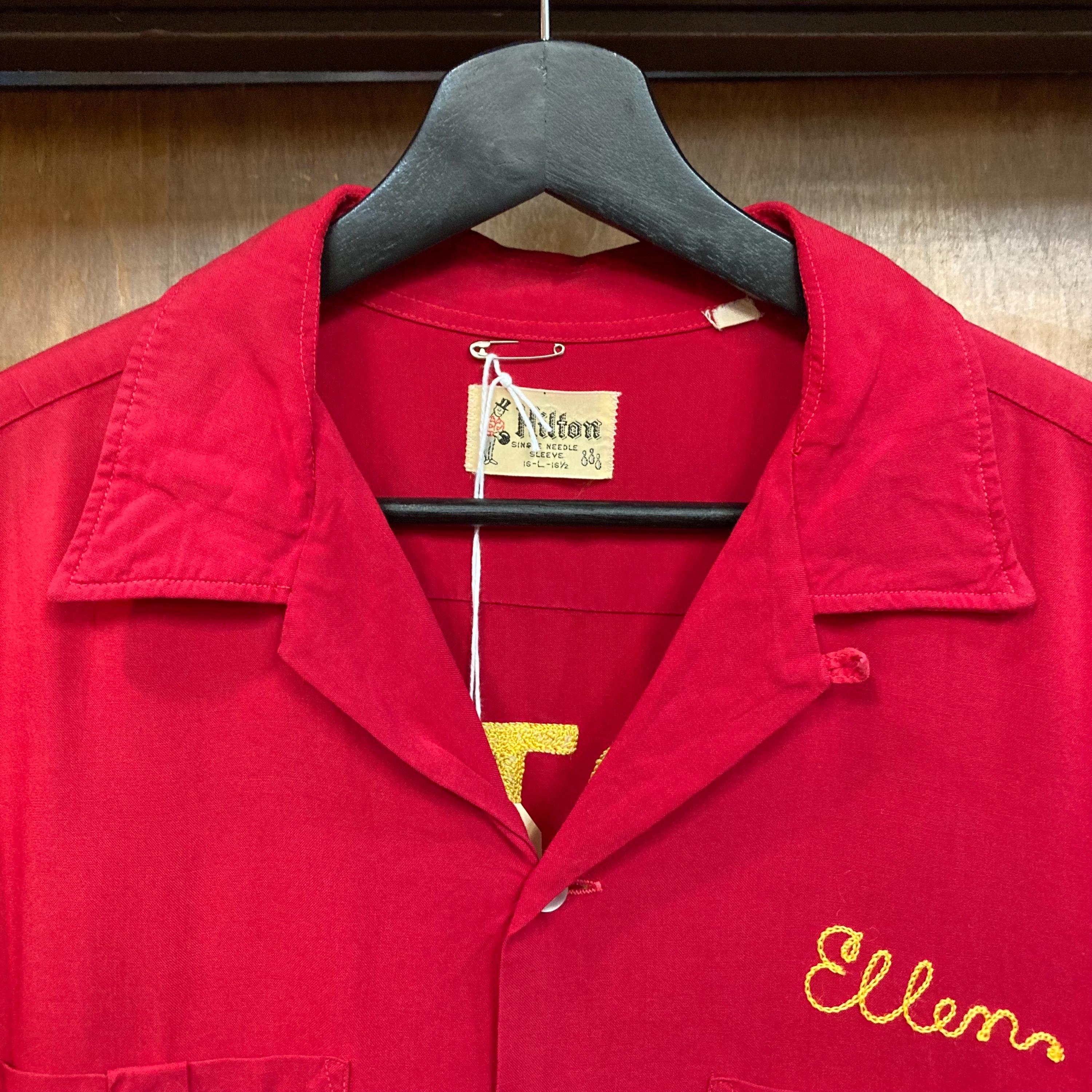 t*読様 Hilton bowlingshirt 50s Vintage 1950s Hilton Bowling Shirt Green Two Tone Button Up
