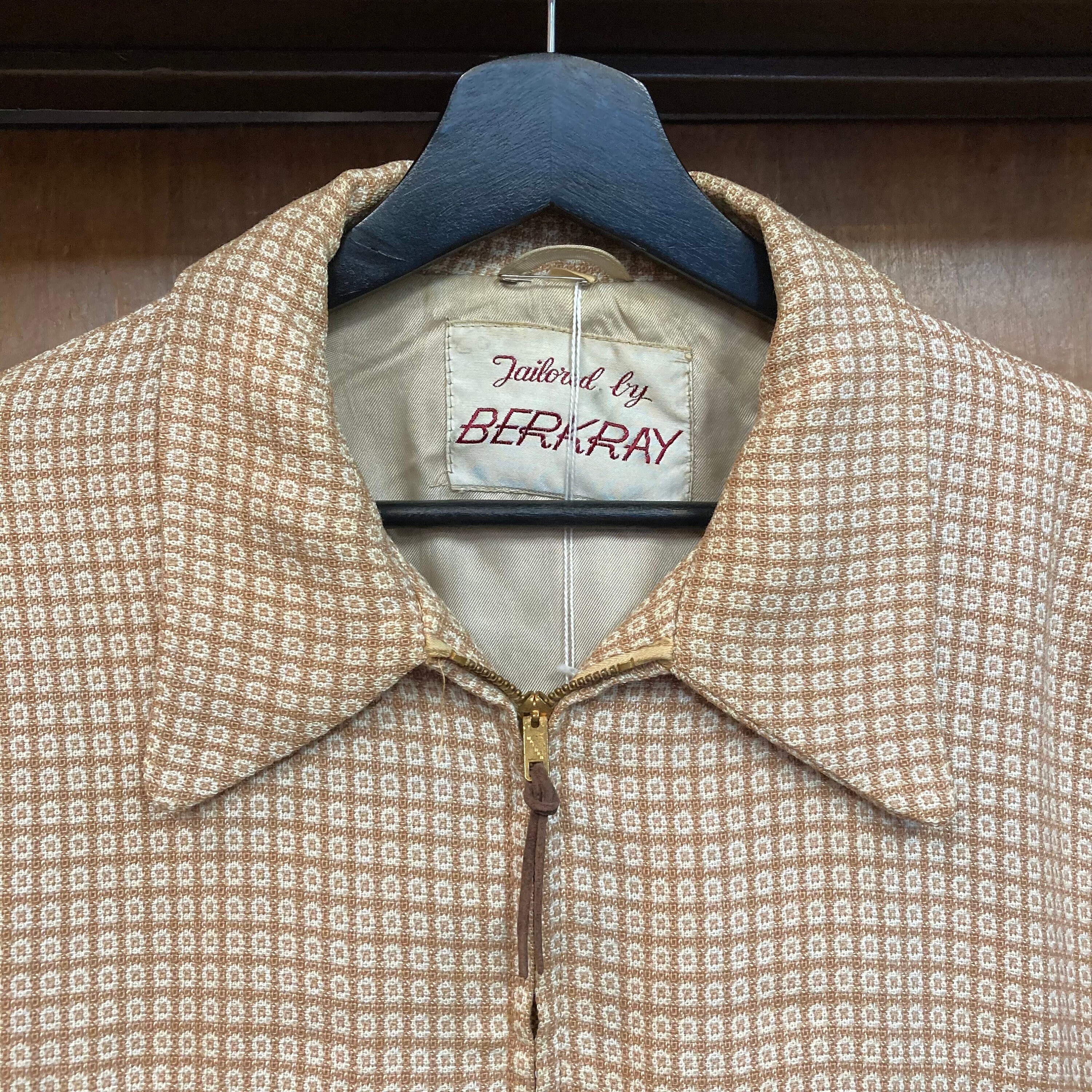 高級素材使用ブランド berkray 1950s Vintage Flap Jacket Rockabilly Rayon Pocket ジャケット・アウター