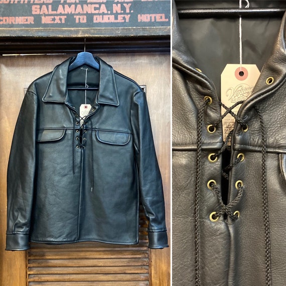 Pullover leather online jacket