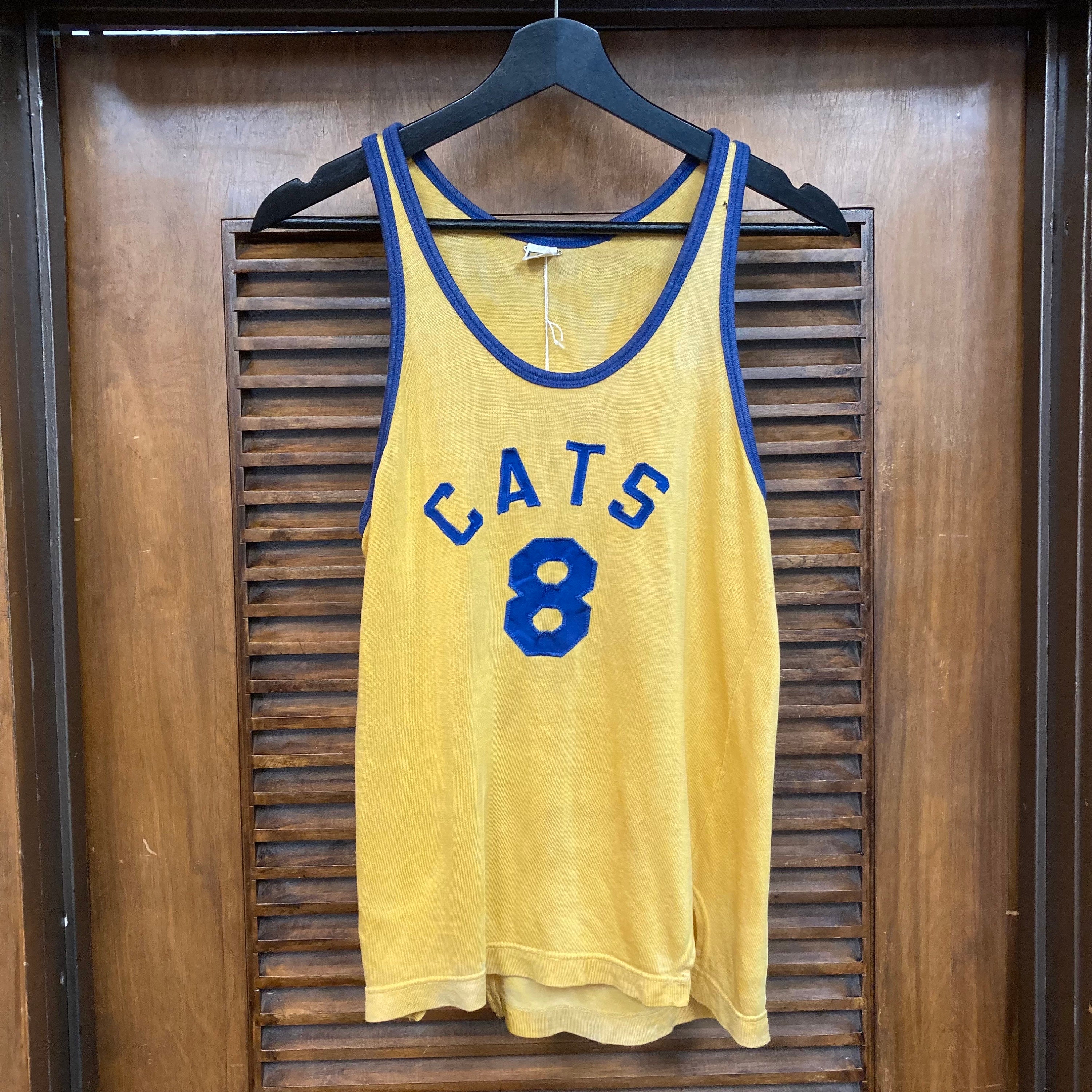 Vintage 1950's “cats” Number 8 Durene Athletic Sports Jersey Tank