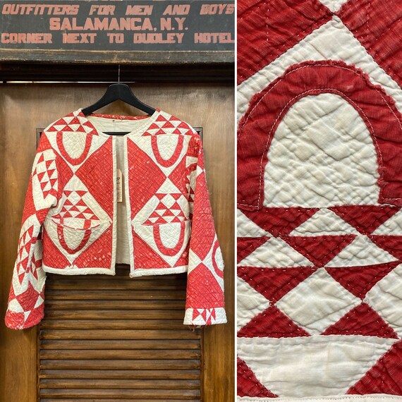 Vintage 1960’s Antique Blanket Patchwork Quilt Cro