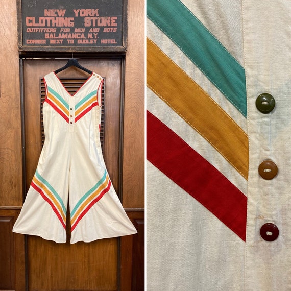 Vintage 1920’s Chevron Stripes Beach Pajamas Play… - image 1