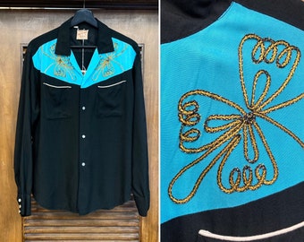 50s Vintage Las Vegas Cowboy Joe Two Tone Western Shirt - Etsy