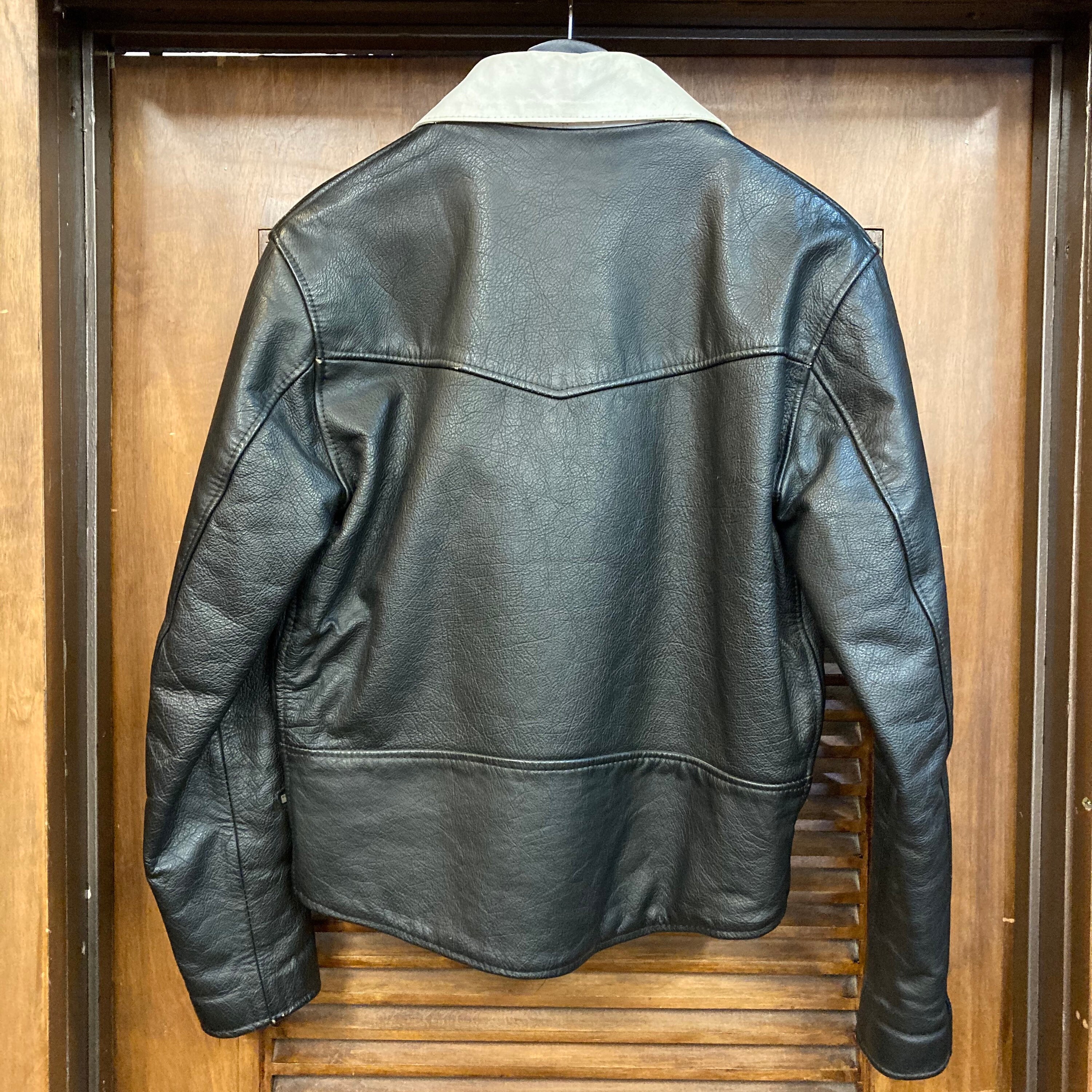 Vintage 1980's U.K. Two-tone Motorcycle Leather Jacket, 80's Vintage 1980's U.K. Two-tone Motorcycle Leather Jacket, 80's