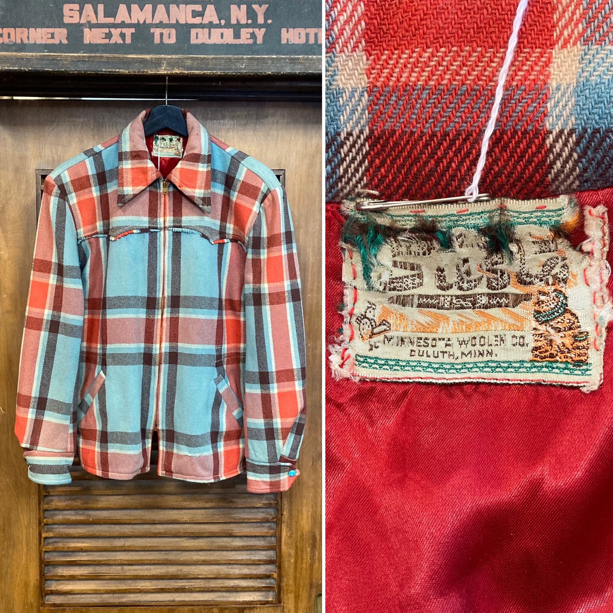Vintage 1950's “siesta” Wool Plaid Rockabilly Jacket Vintage 1950's “siesta” Wool Plaid Rockabilly Jacket