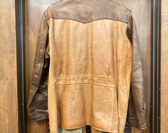 Vintage 1950's Two-tone Back Belt Horsehide Leather Workwear Vintage 1950's Two-tone Back Belt Horsehide Leather Workwear