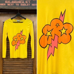 Vintage 1960’s Pop Art Glam Top, 60’s Glam Rock, 60’s Fitted Top, 60’s Pop Art, 60’s Neon, Vintage Clothing