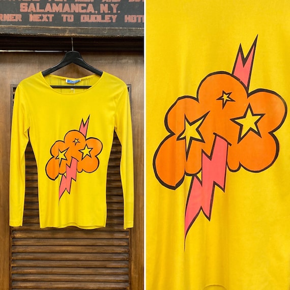 Vintage 1960’s Pop Art Glam Top, 60’s Glam Rock, 6