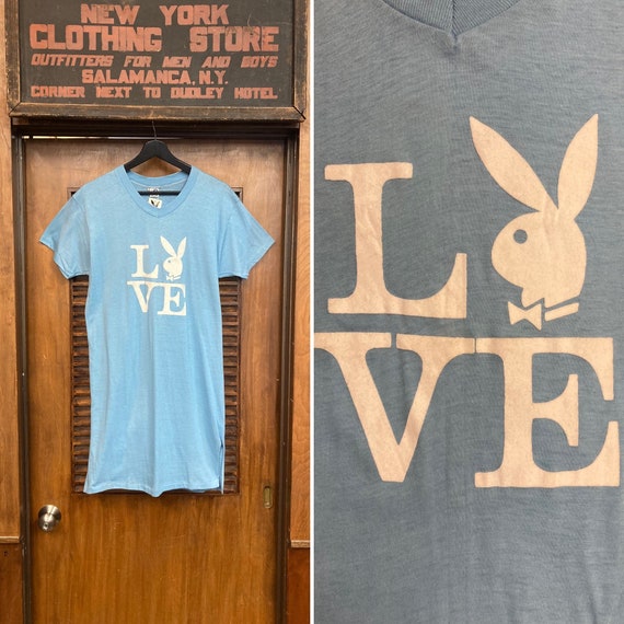Vintage 1970s Deadstock Playboy Love Flock Print Cotton Sleep Shirt Dress Vintage Pajamas Vintage Playboy Vintage Sleepwear Love 1970s Etsy UK
