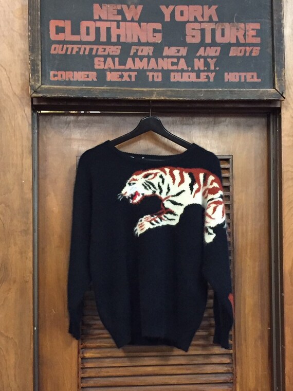 Vintage 1980’s Tiger Pattern Angora Blend Sweater,