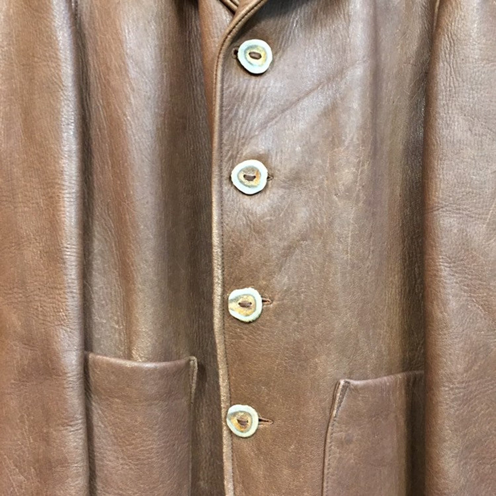 Vintage 1960s 40s Style Elk Hide Backbelt Leather Jacket Etsy