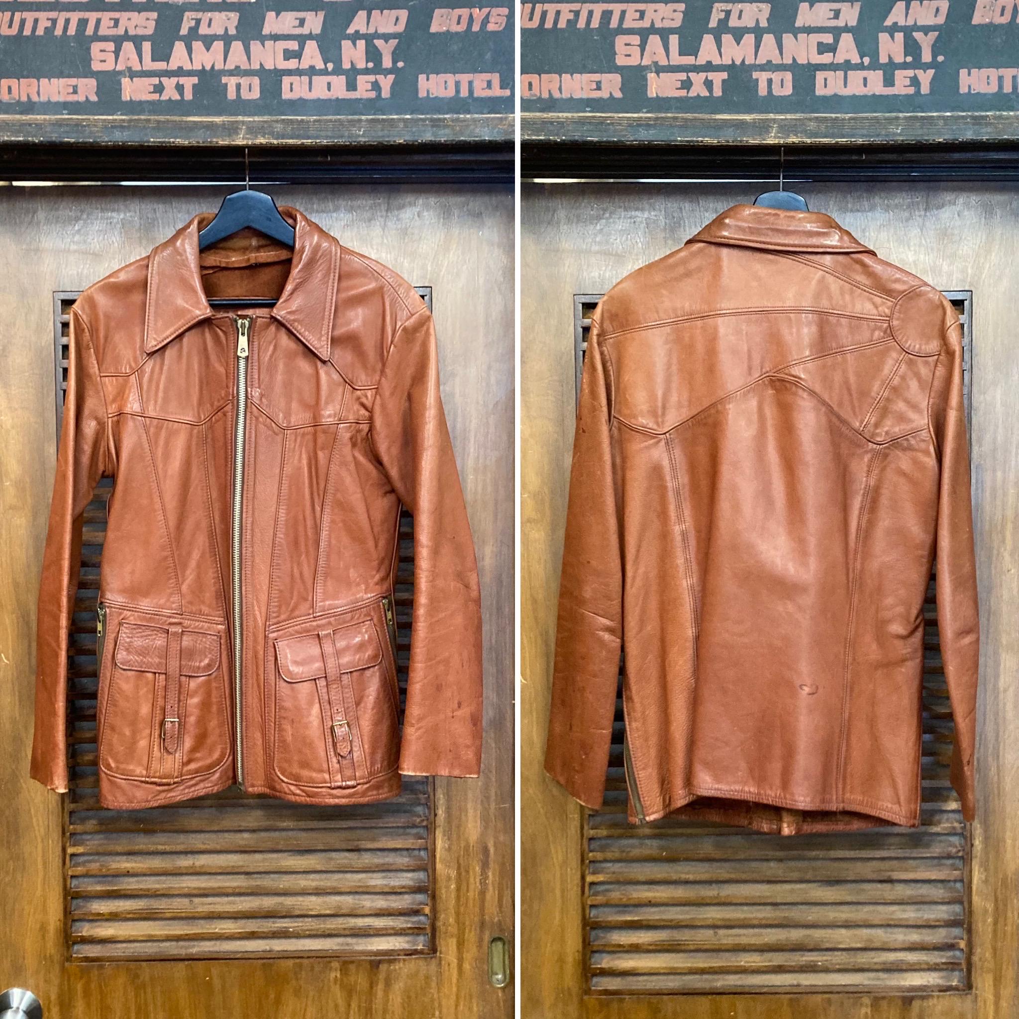 East West ビンテージレザージャケット VINTAGE EAST WEST MUSICAL INSTRUMENTS LEATHER JACKET 1970s