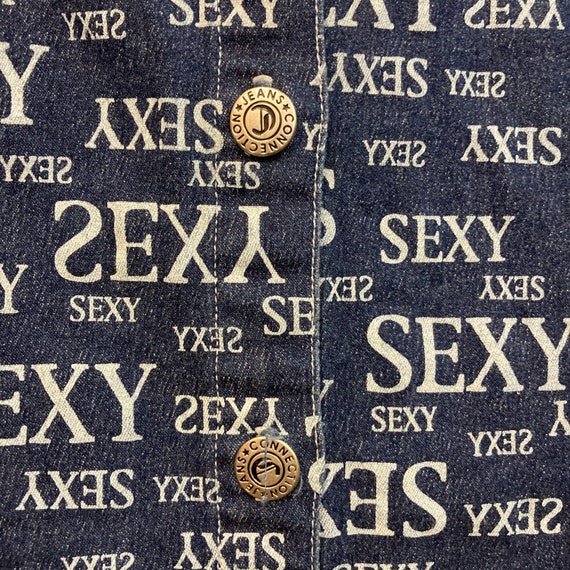 Vintage 1980’s “Sexy” Print Denim Jacket, 80’s De… - image 7