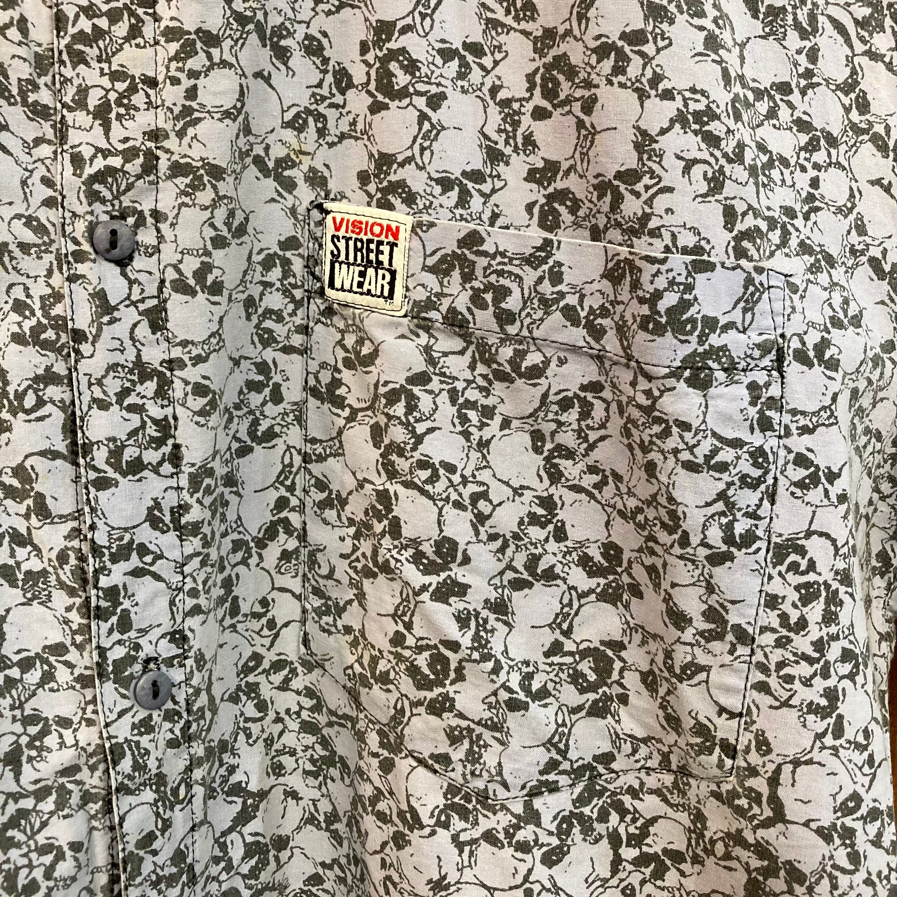 Vintage 1980's “vision Street Wear” AOP Skull Print Cotton Vintage 1980's “vision Street Wear” AOP Skull Print Cotton