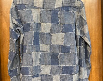 Vintage 1970's Superfly Patchwork Denim Two-piece Shirt & Jeans
